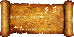 Gavrila Edvarda névjegykártya